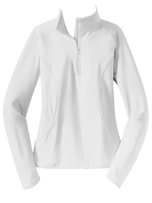 Sport-Tek Ladies Sport Wick Stretch 1/2 Zip Pullover-S (White