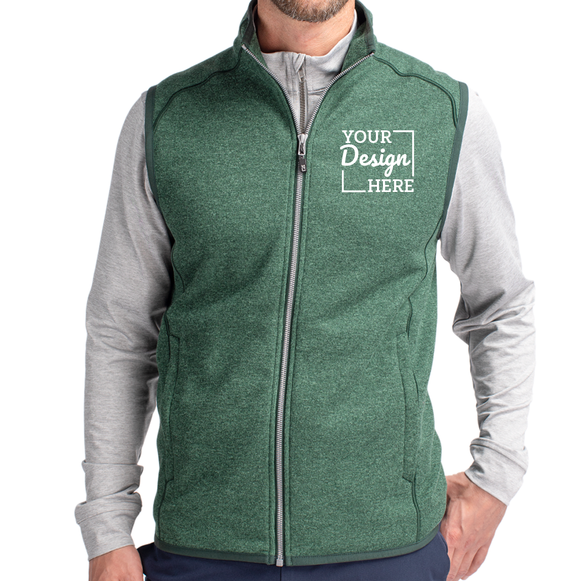 Women's Cutter & Buck Green Philadelphia Eagles Mainsail Full-Zip Vest