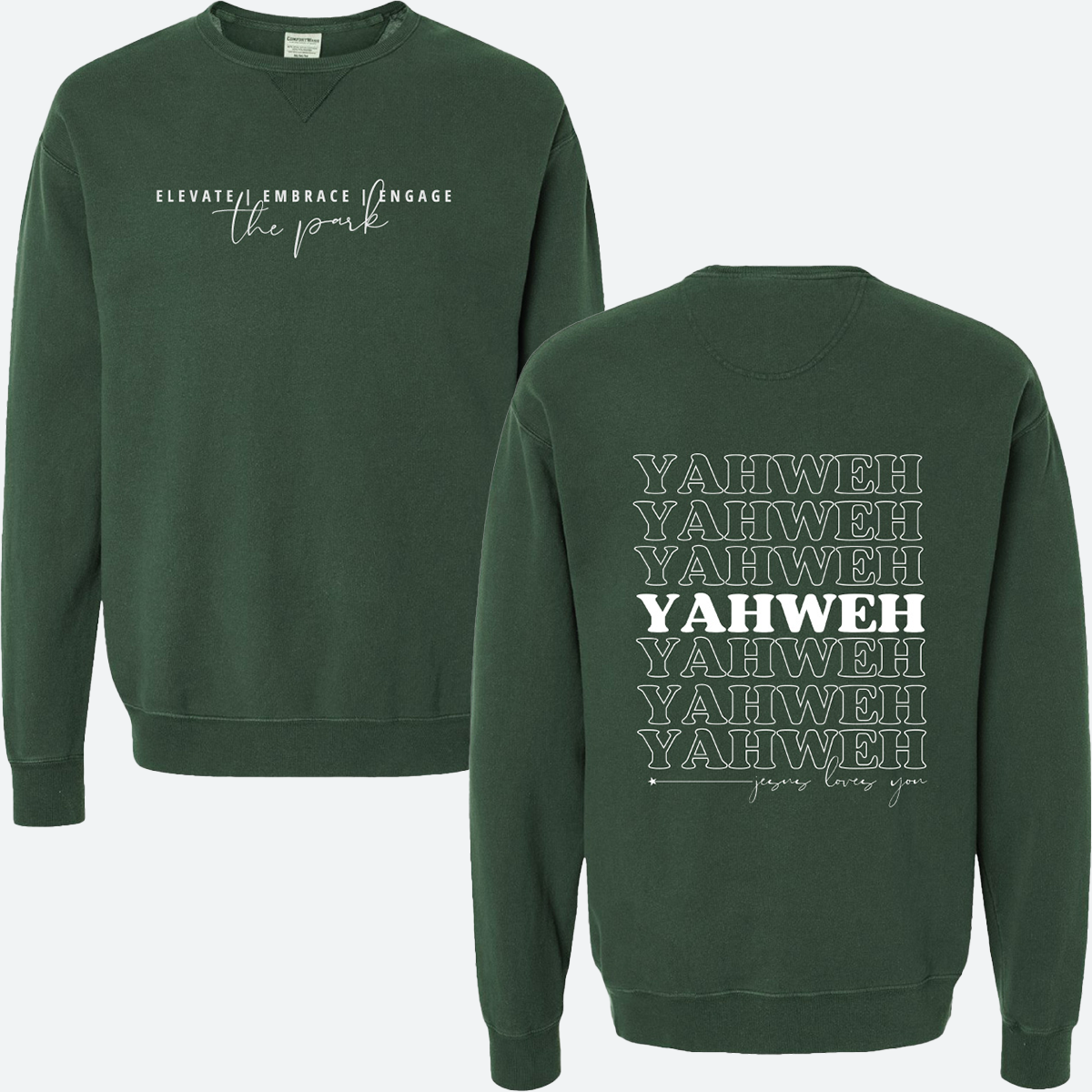 YAHWEH Crewneck Sweatshirts - Greenwood Park Church