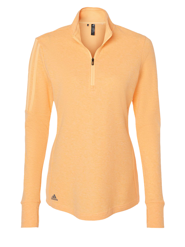 A555 Adidas Women's 3-Stripes Quarter-Zip Sweater