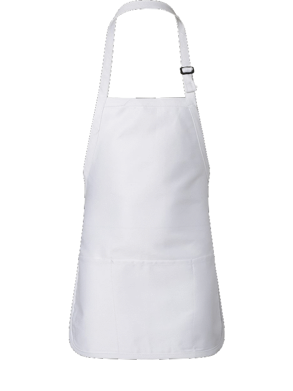 Q4250 Q-Tees Medium-Length Apron with Pouch Pocket