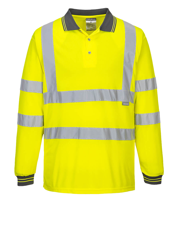 S277 Portwest Hi-Vis Long Sleeve Polo Shirt