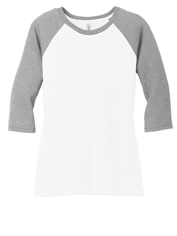 DM136L District Ladies Tri-Blend Baseball Raglan