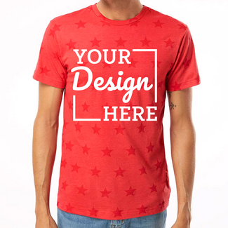 Custom T-shirts:  3929 Code Five Star Print Tee